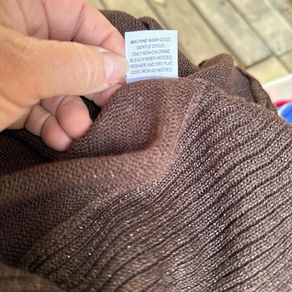 Relativity Crop Women's Brown with gold & sparkles size PM - Picture 8 of 8